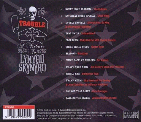 V.A. - Trouble; A Tribute to Lynyrd Skynyrd (2012) back cover