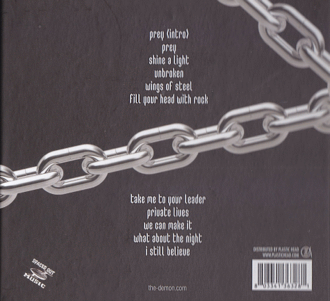 DEMON - Unbroken (2012) back cover