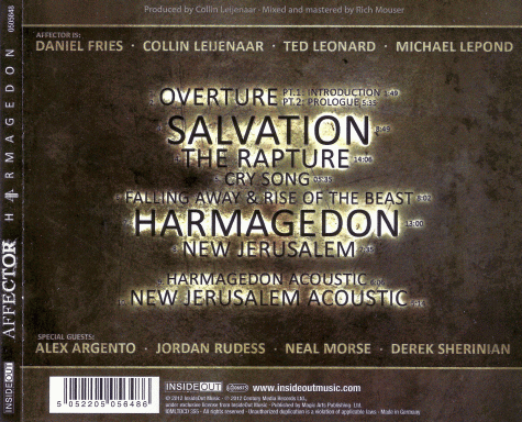 AFFECTOR - Harmagedon [Limited Edition O-Card packaging] (2012) back cover