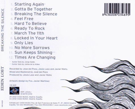 EDEN LOST - Breaking The Silence (2012) back cover