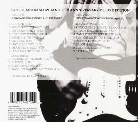 ERIC CLAPTON - Slowhand [Deluxe Edition] (2012) CD