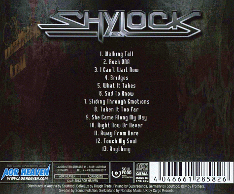 SHYLOCK - Walking Tall (2013) back cover small mp3 download