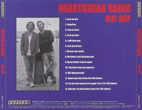 HEARTBREAK RADIO (Jim Jidhed/Mikael Erlandsson) - On Air [Japanese Edition +4] back cover