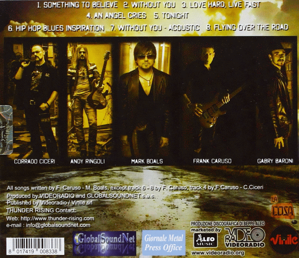 THUNDER RISING featuring Mark Boals (2013) back cover