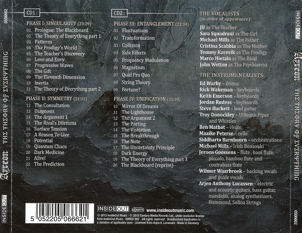 AYREON - The Theory Of Everything [Limited Edition] (2013) back cover