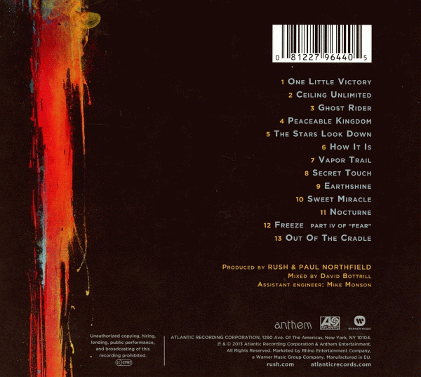 RUSH - Vapor Trails Remixed (2013) back cover