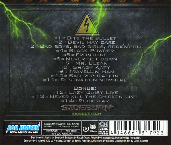 SIDEBURN - Electrify (2013) back cover