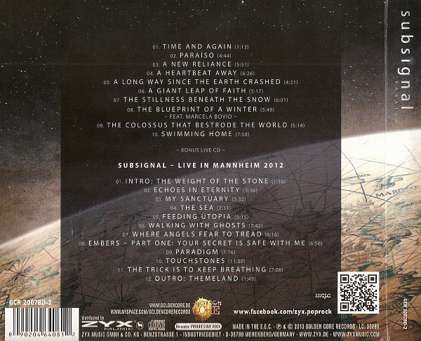 SUBSIGNAL - Paraiso [Deluxe Edition 2CD] (2013) back cover