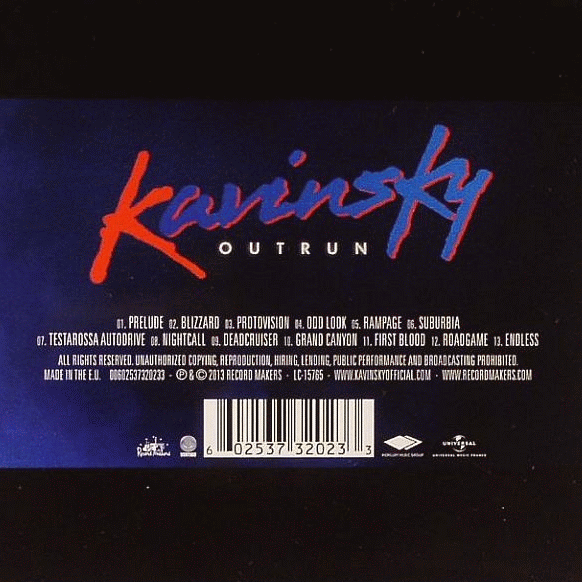 KAVINSKY - OutRun (2013) back cover
