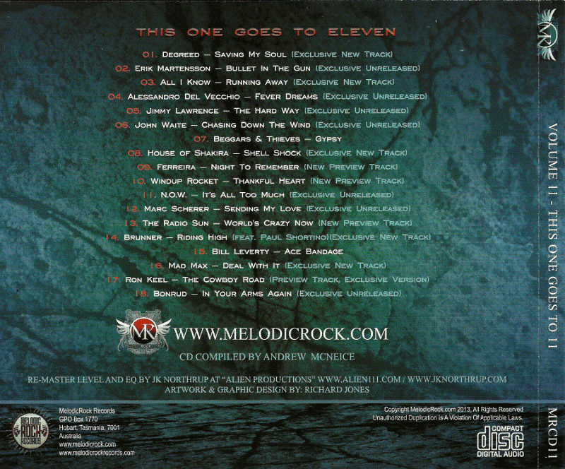 MelodicRock.com - This One Goes To Eleven MRCD11 (2013) back cover