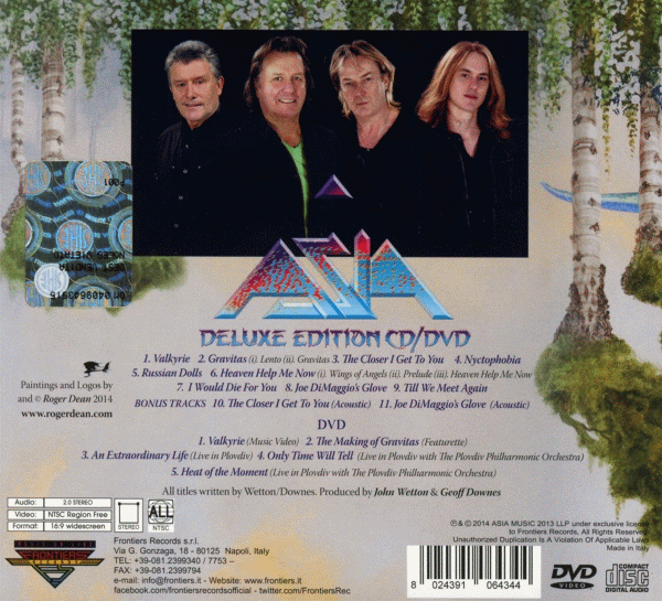 ASIA - Gravitas [Deluxe Edition] (2014) back cover