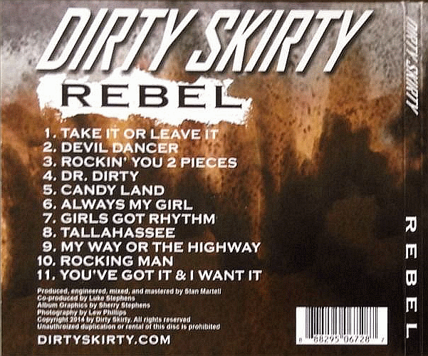 DIRTY SKIRTY - Rebel (2014) back cover