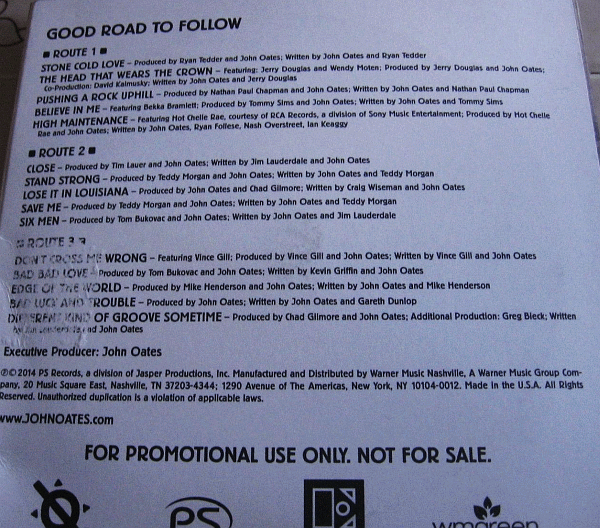 JOHN OATES - Good Road To Follow (2014) inside cover