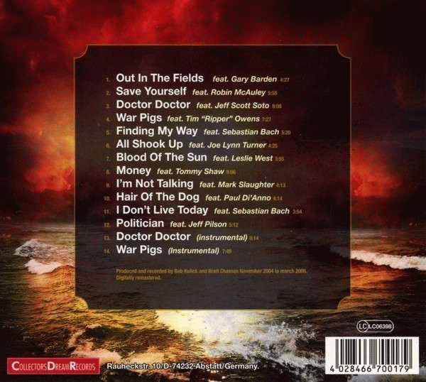 MICHAEL SCHENKER & FRIENDS - Blood Of The Sun (2014) back cover