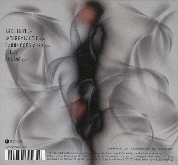 STEVE HOGARTH & RICHARD BARBIERI - Arc Light (2014) back cover