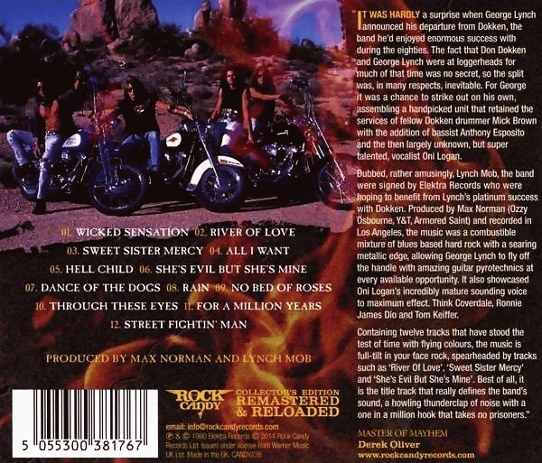 LYNCH MOB - Wicked Sensation [Rock Candy remaster] (2014) back cover