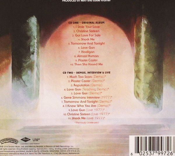 KISS - Love Gun [Deluxe Edition remastered 2CD] (2014) back cover