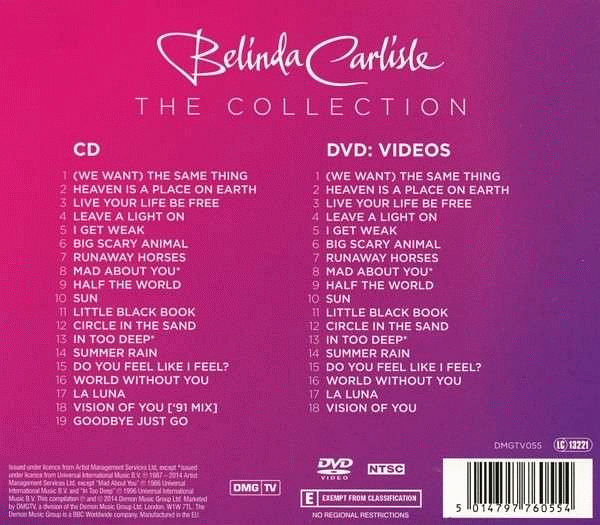 BELINDA CARLISLE - The Collection (2014) back