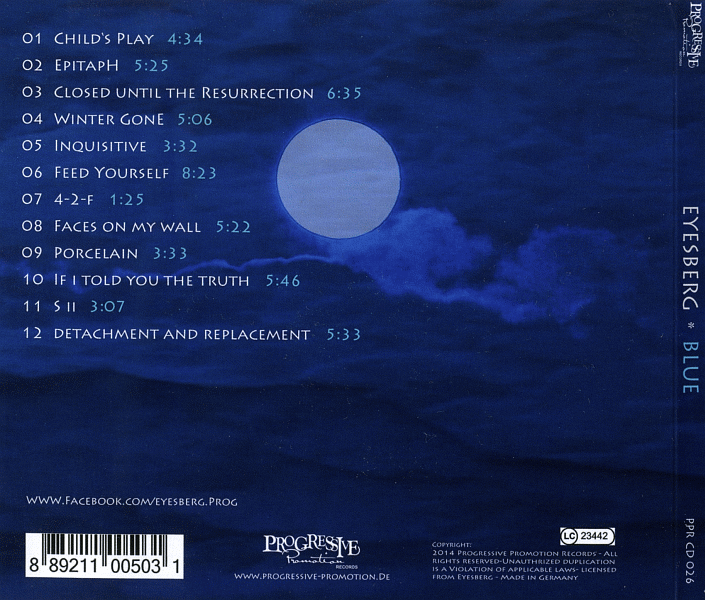 EYESBERG - Blue (2014) back cover