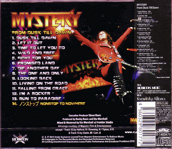 MYSTERY - From Tusk Till Dawn [Japanese Edition] (2014) back cover