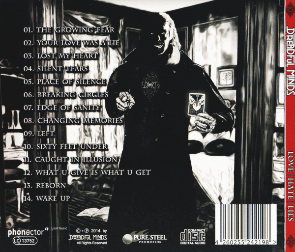 DREADFUL MINDS - Love Hate Lies (2014) back cover