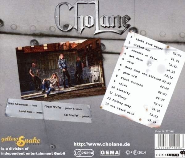 CHOLANE - Caution! (2015) back cover