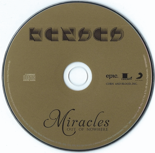 KANSAS - Miracles Out Of Nowhere (2015) cd photo