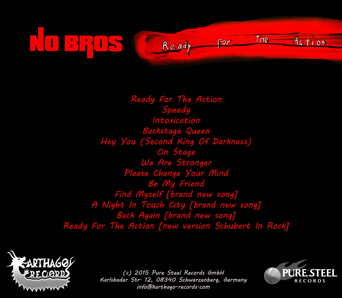 NO BROS - Ready For The Action [reissue + bonus] (2015) back cover