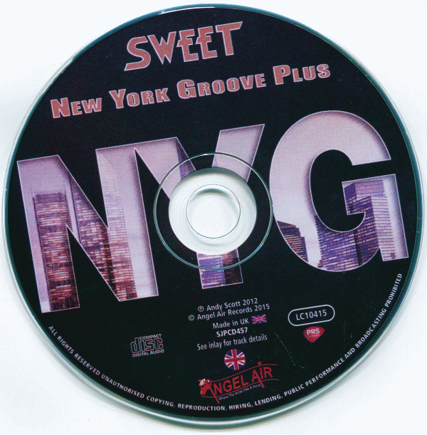 SWEET - New York Groove Plus (2015) cd photo