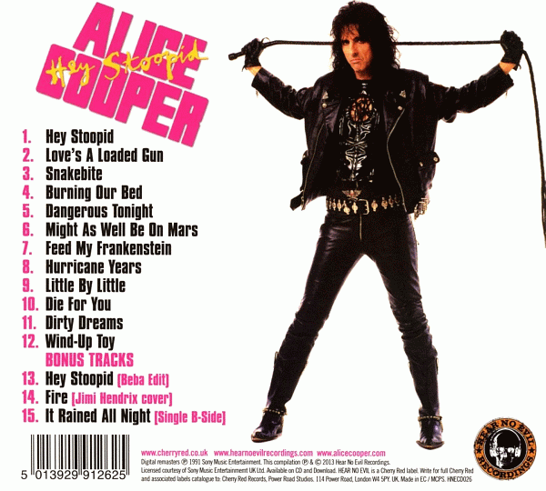 ALICE COOPER - Hey Stoopid Expanded Remastered Edition (2013) back cover