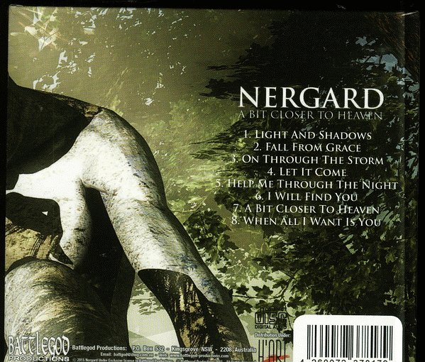 NERGARD - A Bit Closer To Heaven [digipak] (2015) back