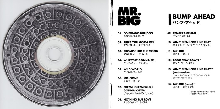 Mr. BIG - Bump Ahead [Japanese Remastered SHM-CD LTD Release +3] Out Of Print disc