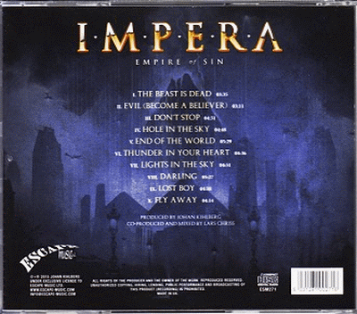 IMPERA - Empire Of Sin (2015) back