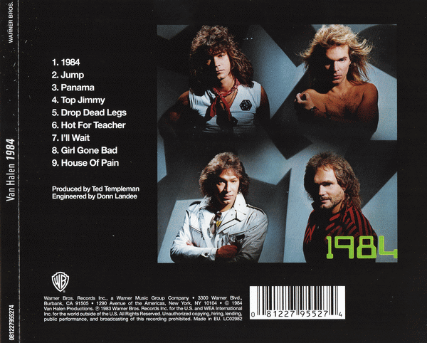 VAN HALEN - 1984 (30th Anniversary Edition) Remastered 2015 back