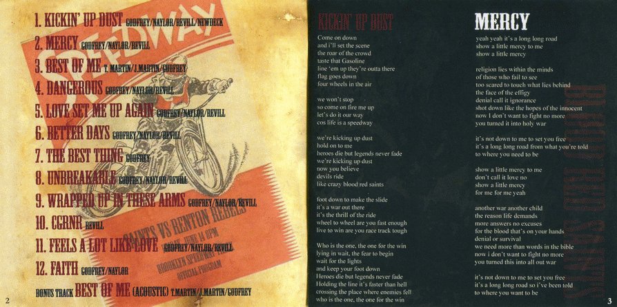 BLOOD RED SAINTS - Speedway [Japan edition +1] (2015) booklet