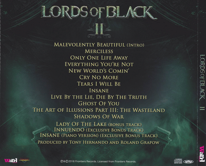 LORDS OF BLACK - II [Japanese Edition +3] (2016) back