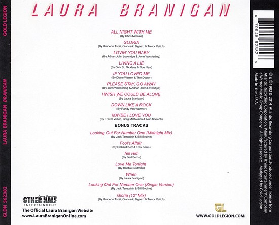 LAURA BRANIGAN - Branigan [Remastered & Expanded Edition] back