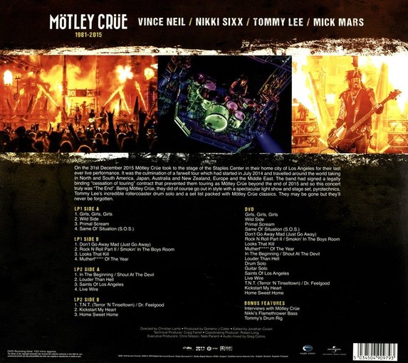 MOTLEY CRUE - The End: Live In Los Angeles (2016) back