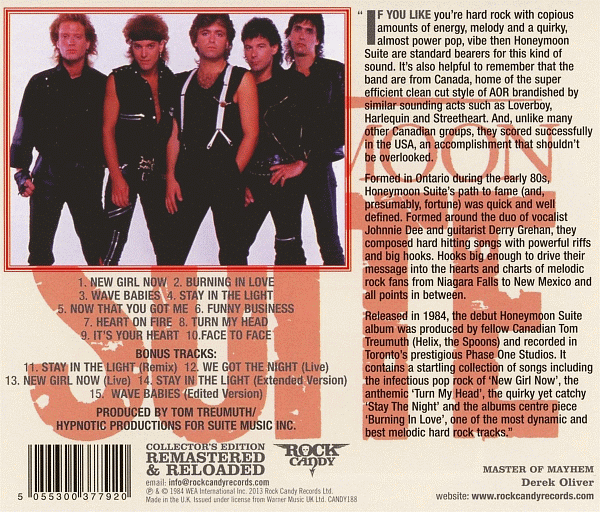 HONEYMOON SUITE - ST [Rock Candy remaster + bonus] back cover