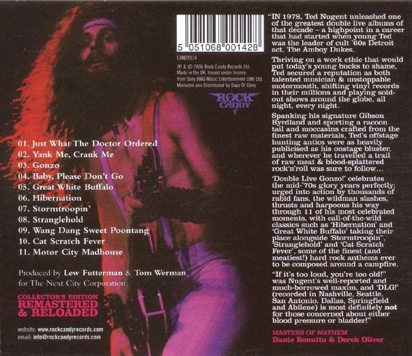 TED NUGENT - Double Live Gonzo! [Rock Candy remastered] back