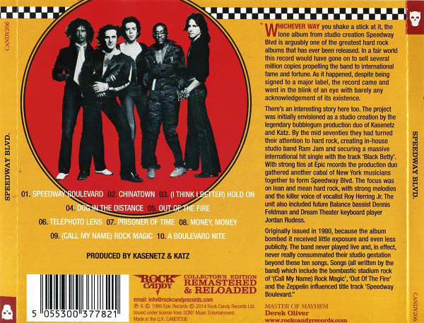 SPEEDWAY BLVD. - Speedway Boulevard [Rock Candy remaster] (2014) back cover