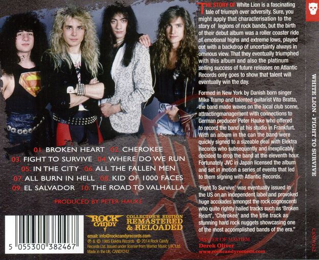 WHITE LION - Fight To Survive [Rock Candy remastered & reloaded] back