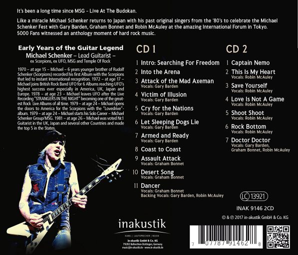 MICHAEL SCHENKER - Fest; Live Tokyo International Forum Hall A (2017) back