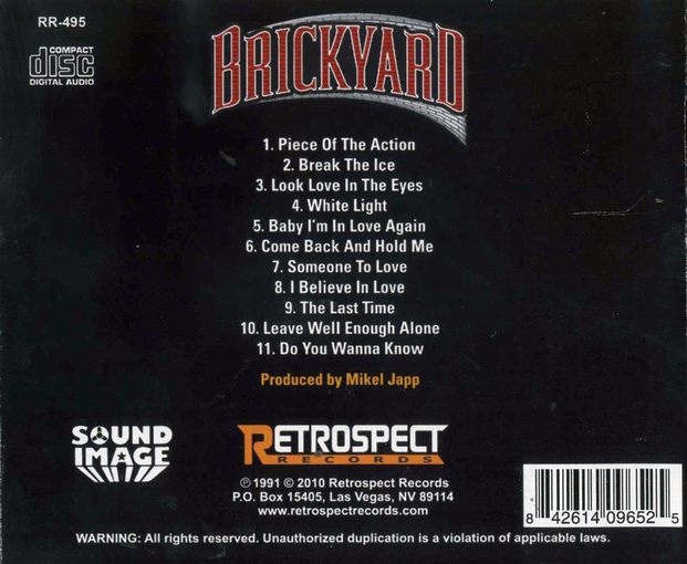 BRICKYARD - Brickyard (CD reissue) back