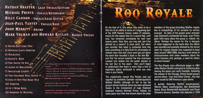 ROQ ROYALE - Roq Royale [AOR Heaven Classix] booklet