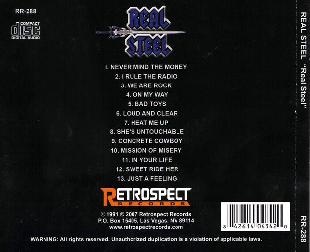 REAL STEEL - Real Steel [first time on CD] Out Of Print - back