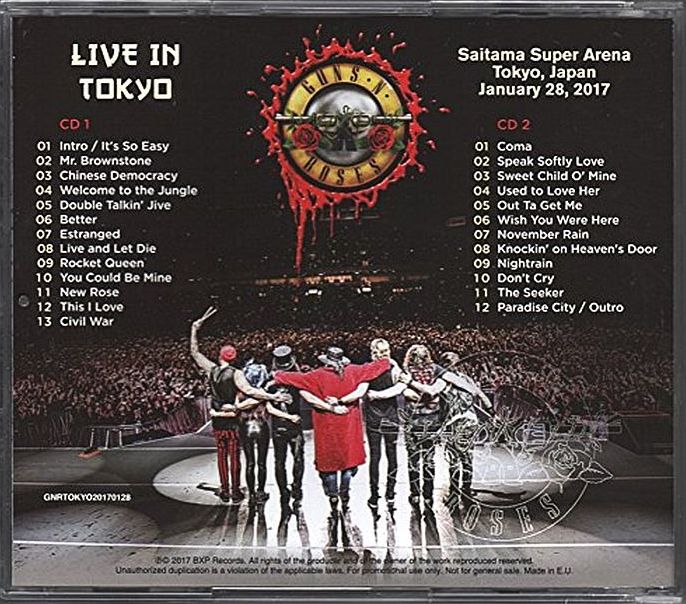 GUNS N' ROSES - Not In This Lifetime... Live In Tokyo 2017 - back