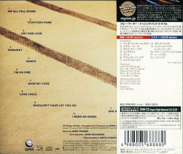 BLUE MURDER - Nothin' But Trouble [Japan SHM-CD +1 back