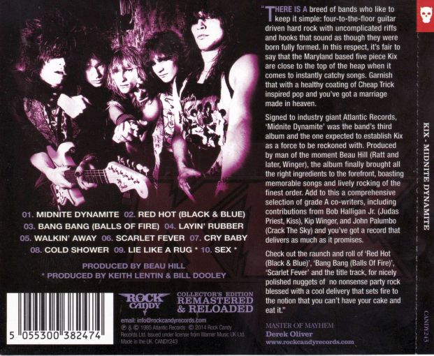 KIX - Midnite Dynamite [Rock Candy remastered back