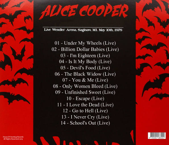 ALICE COOPER - The Black Widow [Live at Wendler Arena '78 Remastered] (2019) back